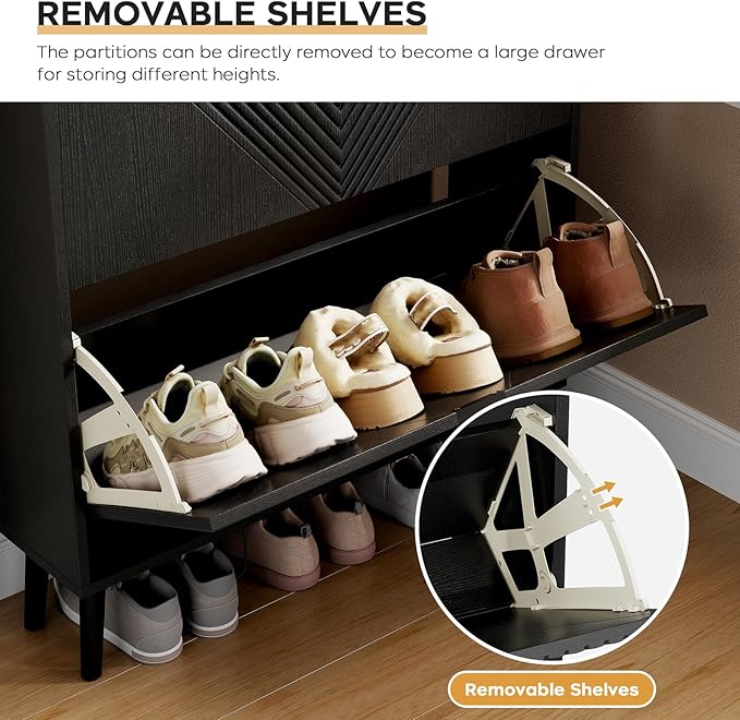 Shoe Cabinet Storage, Farmhouse Freestanding Organizer - Image 5