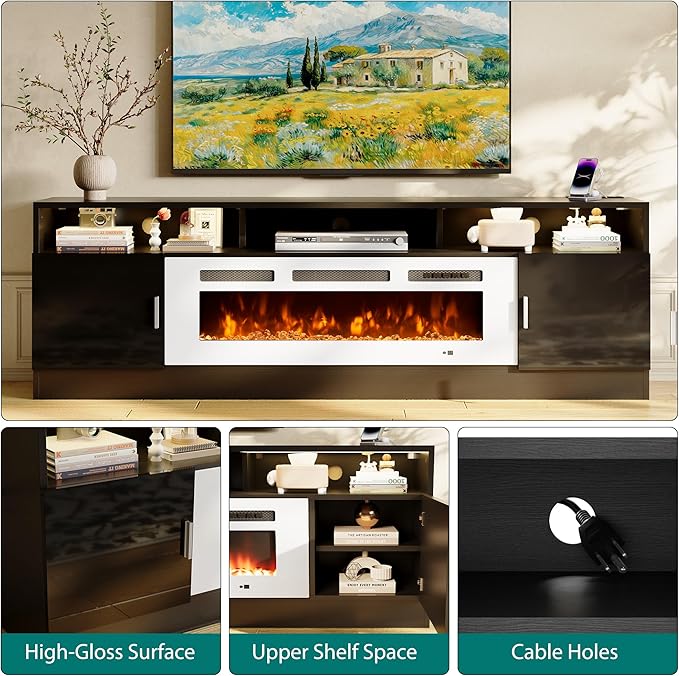 oneinmil 78" Fireplace TV Stand - Image 4