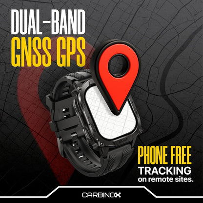carbinox edge military smart watch for men, fitness shown in use