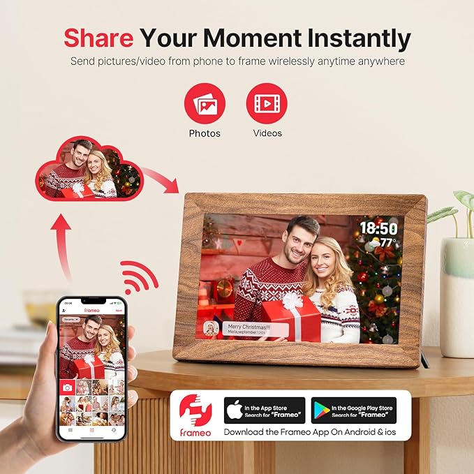 Frameo 10.1" Digital Picture Frame, Smart WiFi Digital Photo Frame - Image 2