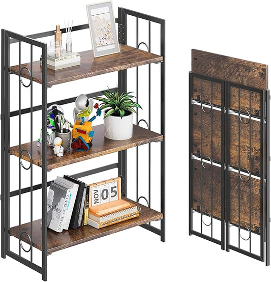 4NM No Assembly 3 Tiers Folding Bookshelf by 4NM