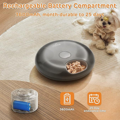 iPettie Donut Frost 6 Meal Cordless Automatic Pet Feeder, Dry & Wet Food - Image 4