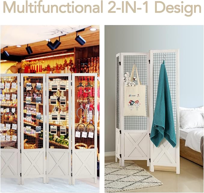 Wnutrees 4 Panel Gridwall Display, Portable Freestanding Display Board - Image 4