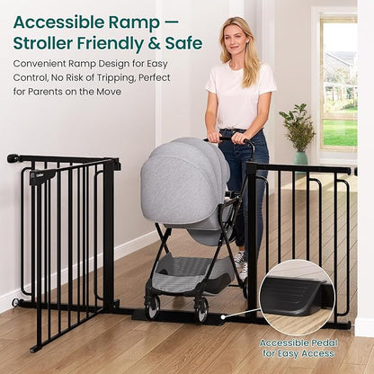 Cumbor Extra Wide Baby Gate, 36.6-69" Walk-Through Dog Gate - Image 5