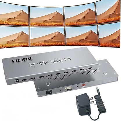 SGRAPID HDMI Splitter 1×8 8K HDMI2.1 Splitter 1 in 8 Out Distributor Affordable by Unknown