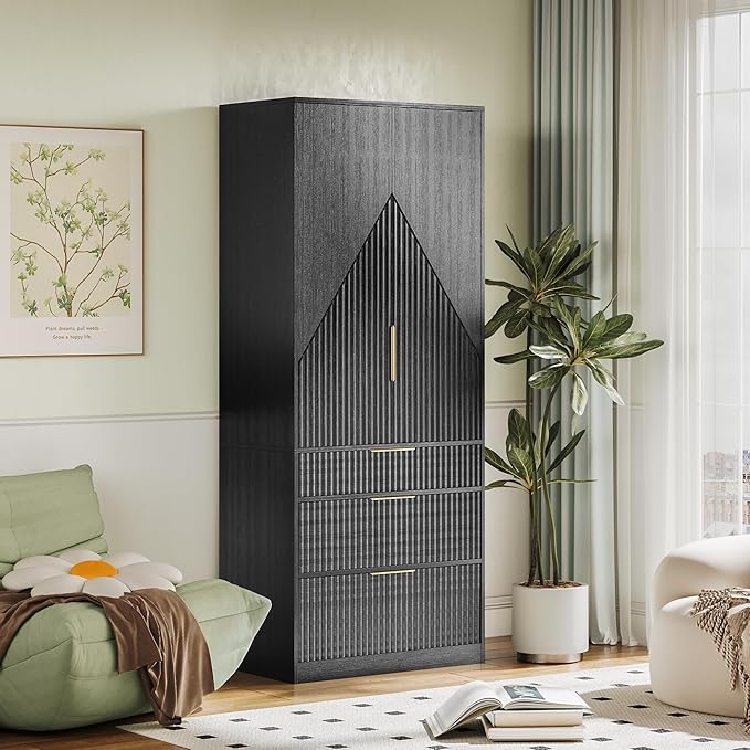 71.7" Wardrobe Armoire Wooden Closet by TOKSOM