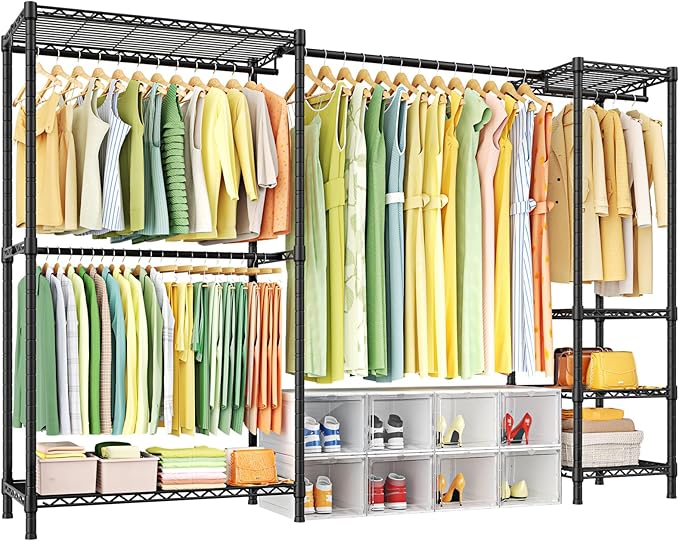 Ulif E10 Clothes Rack（With Stretchable Hanger Rod）Freestanding Clothing Racks by Ulif