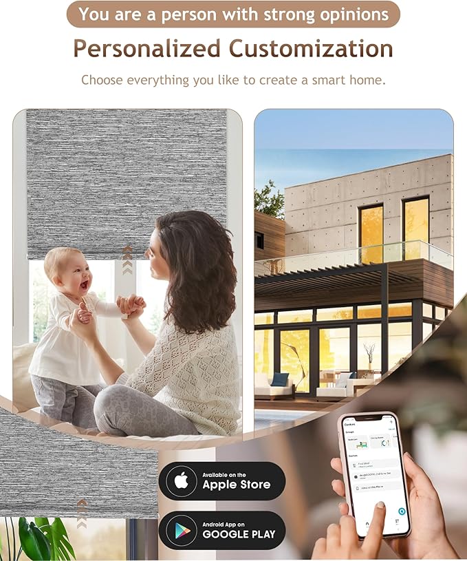 Kincmo Motorized Blinds with Remote, 100% Blackout Motorized Roller Shades Work - Image 2
