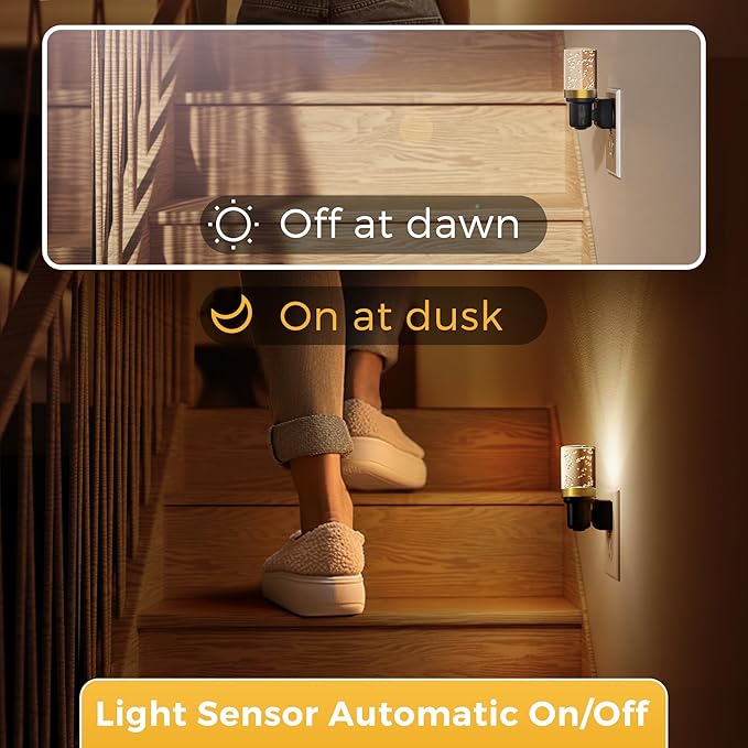 L LOHAS LED Night Light, Dimmable Bubble Night Lights Plug into Wall, 2 Pack - Image 4