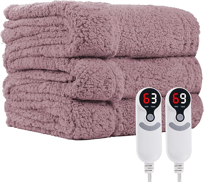 Electric Heated Blanket Queen Size 84"×90" Dual Control, 9 Heating Settings & - Image 8