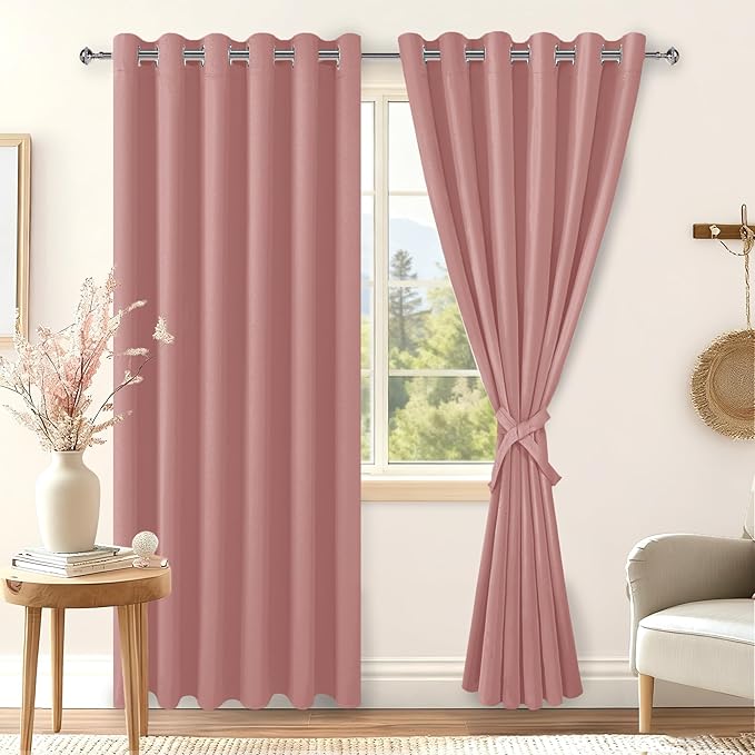 Hiasan Room Darkening Curtains for Bedroom, 70 x 84 Inches - Image 2