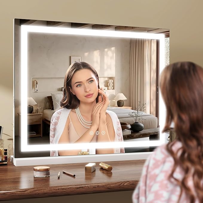 ROLOVE 23x18 Inch Lighted Vanity Mirror, 3-Color Dimmable LED & Touch Control - Image 7
