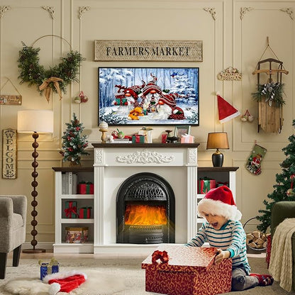 78" Electric Fireplace with Mantel, Birdcage-Style Fireplace Entertainment - Image 4