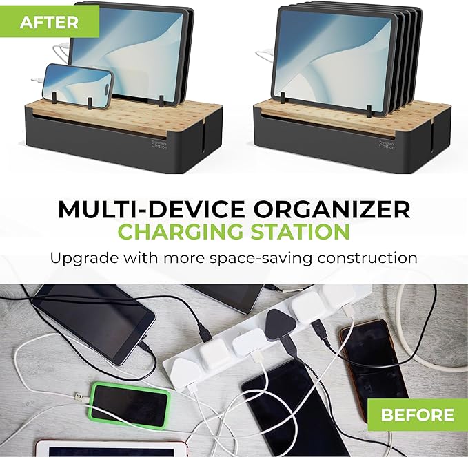 Prosumer's Choice Black Wooden Charging Station Organizer - Image 2