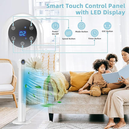 GOFLAME Tower Fan with Remote Control, LED Control Panel and 12H Timer - Image 5