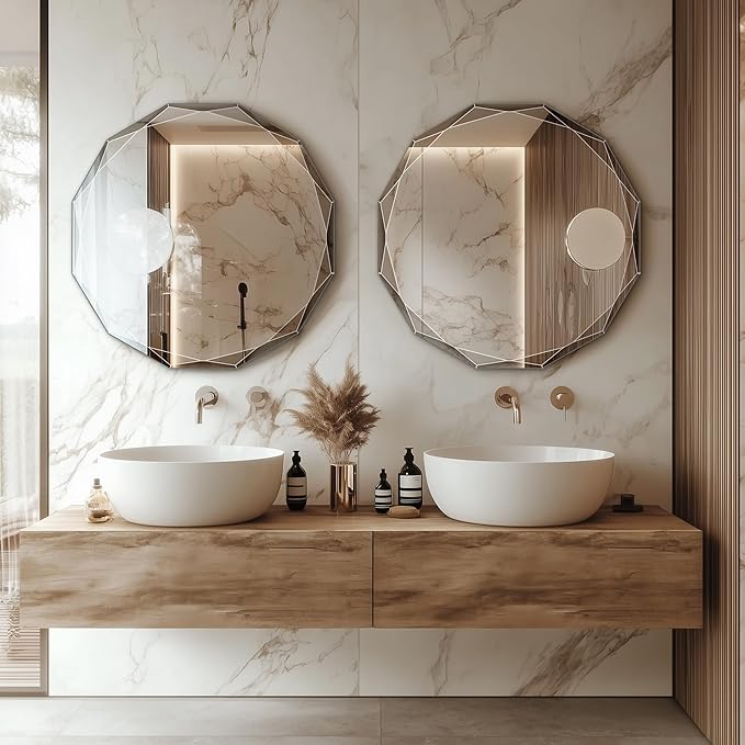 Bathroom Mirror for Wall, Beveled Edge Frameless Wall Mount Vanity Mirror - Image 2