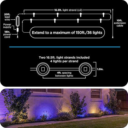 Enbrighten Vibe Eternity Landscape Lights, 8 RGBWIC LEDs, Weatherproof - Image 8