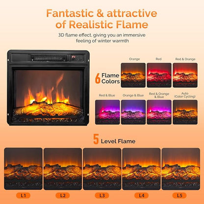 ROVSUN 18" Electric Fireplace Inserts - Image 2