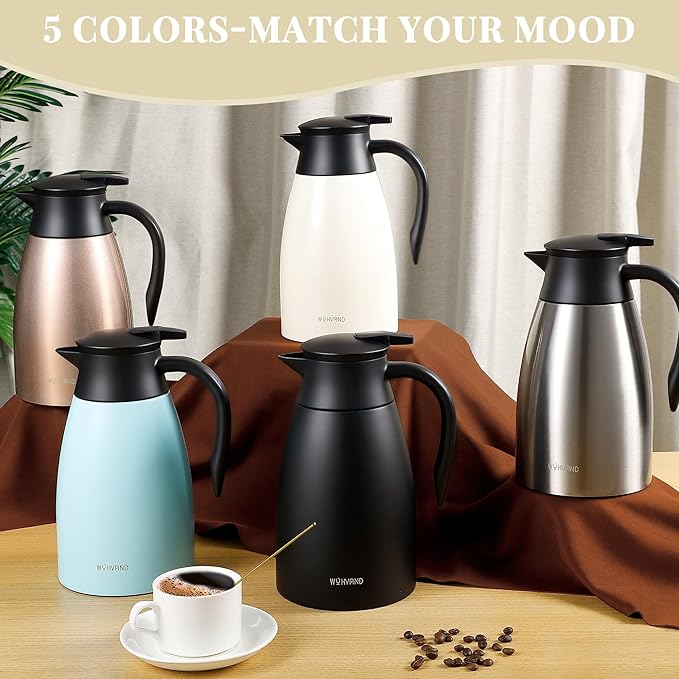 51 Oz Thermal Coffee Carafe, Stainless Steel Insulated Vacuum coffee crafts to - Image 5