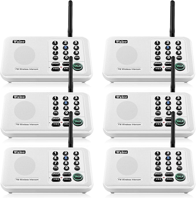 Wuloo Intercoms Wireless for Home 5280 Feet Range 10 Channel 3 Code, Wireless by Wuloo