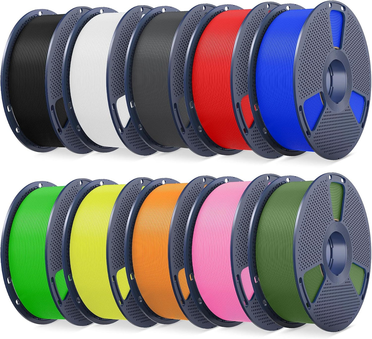 SUNLU 3D Printer Filament Bundle, PLA Plus2.0 Filament 10KG 1.75mm, Neatly Wo...