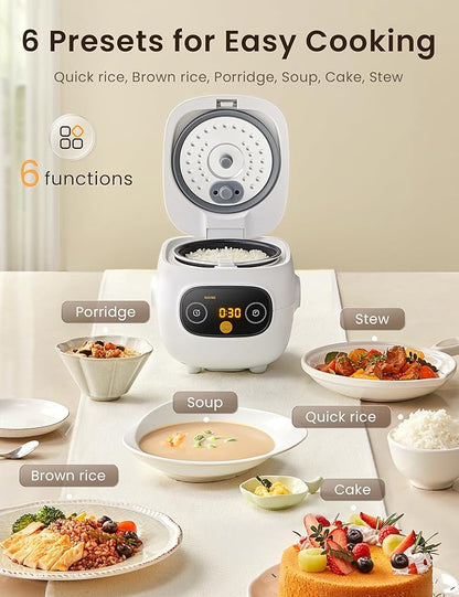 COMFEE' Mini Rice Cooker 4 Cups Cooked/2 Cups Uncooked, Portable Non-Stick rice - Image 3