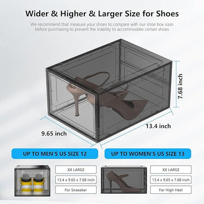 12 Pack Hard Sturdy Thickened Rigid XX Large Shoe Storage Organizer - Image 6