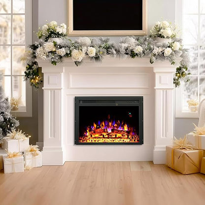 23.6 Inch Electric Fireplace Insert, Recessed Electric Fireplace Heater - Image 9