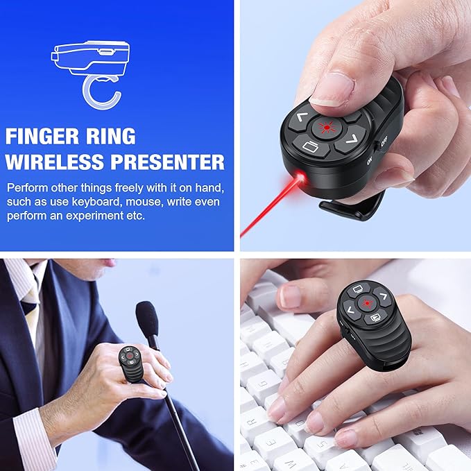 Dinofire USB Type C Wireless Presenter Remote Presentation Laser Pointer Finger - Image 4