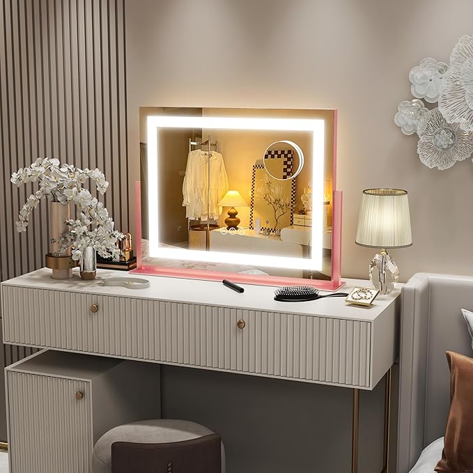 FENNIO Vanity Mirror with Lights 22''x18'' Makeup Mirror with Lights, Lighted - Image 6