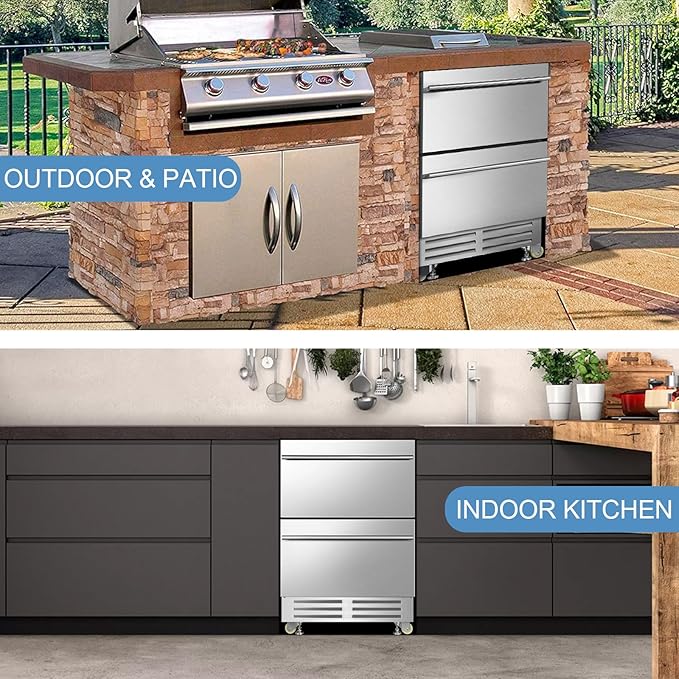24 Inch Dual Drawer Fridge Under Counter - Image 5