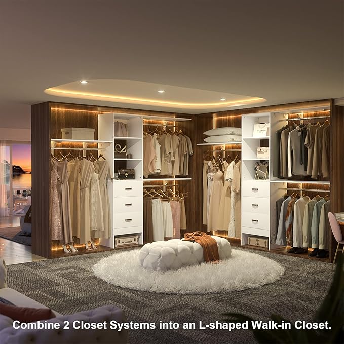 Armocity 96 Inches Closet System, 8FT Walk In Closet Organizer - Image 4