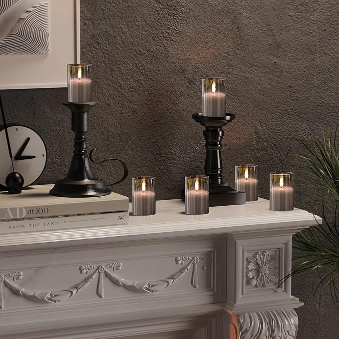 6Pack Glass Flickering Flameless Candles - Image 6