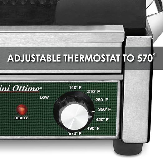 Waring Commercial WPG300 Panini Otimo Dual Ribbed Panini Grill, 6-20 Phase Plug - Image 5