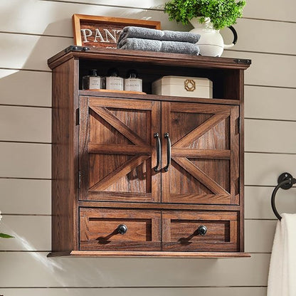 ACCOHOHO Bathroom Wall Cabinet, Farmhouse Medicine Cabinet, Adjustable Shelf by ACCOHOHO