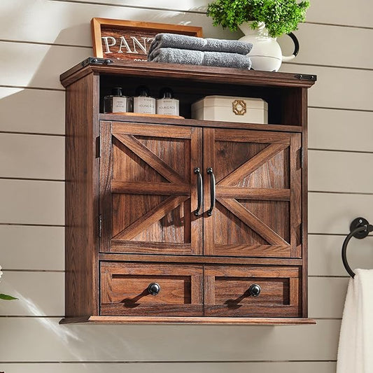 ACCOHOHO Bathroom Wall Cabinet, Farmhouse Medicine Cabinet, Adjustable Shelf by ACCOHOHO