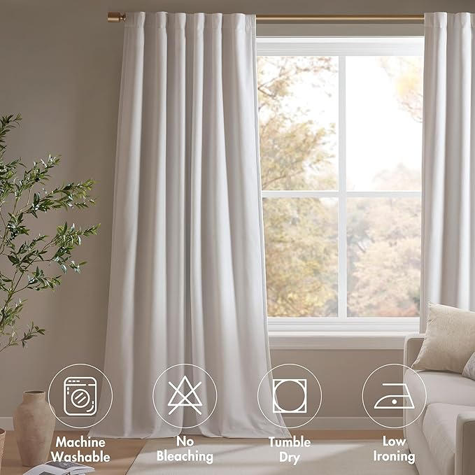 Madison Park Karien 100% Blackout Curtains 52x84 – White, 2-Layer Noise - Image 8