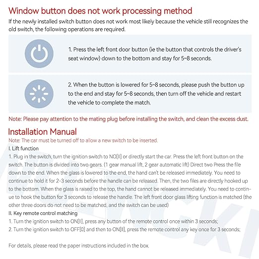 WUANGKI Master Power Window Control Switch | Front Driver Side | 11 Pins | - Image 6