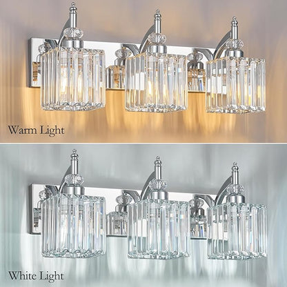 BBLLWJ Modern Bathroom Vanity Light 3-Light Chrome Crystal Light Fixtures Over - Image 2