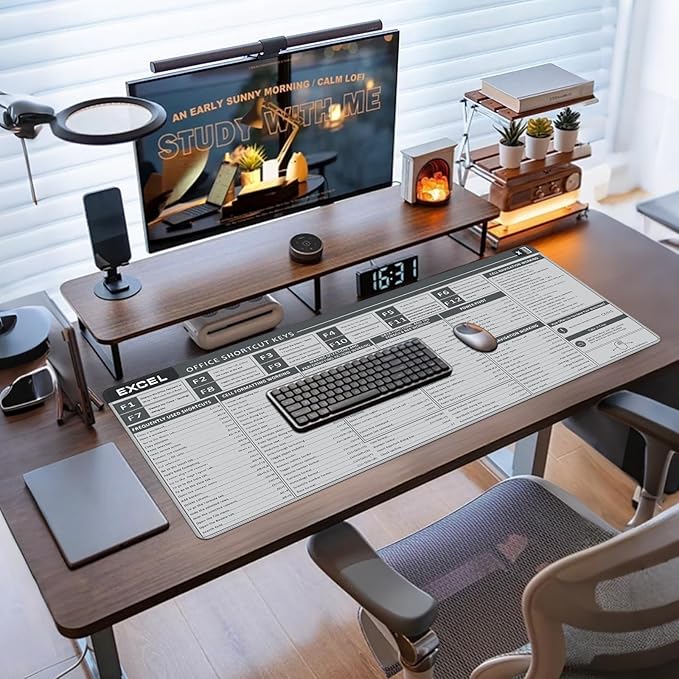 Baziabbo Office Desk Mat, Excel Cheat Sheet Keyboard Mat, Excel Shortcut Desk - Image 7