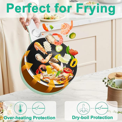 Dezin Hot Pot Electric Upgraded, Non-Stick Sauté Pan, Rapid Noodles Electric Pot - Image 4