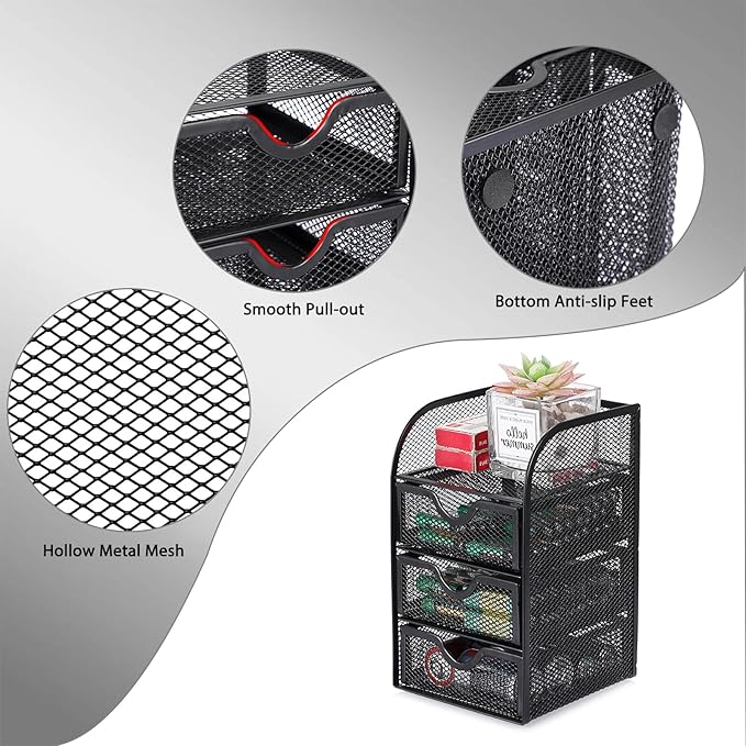 BTSKY Metal Mesh Battery Storage Organizer - Image 5
