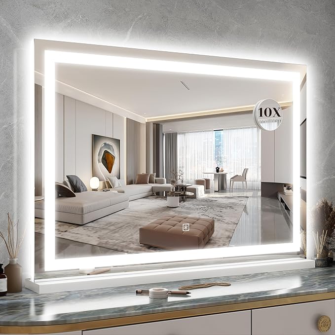 ROLOVE 31" x 22" Large Lighted Vanity Mirror by ROLOVE