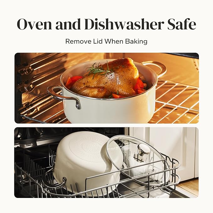 Redchef Ceramic Stock Pot with Lid, Soup Pot - Image 9