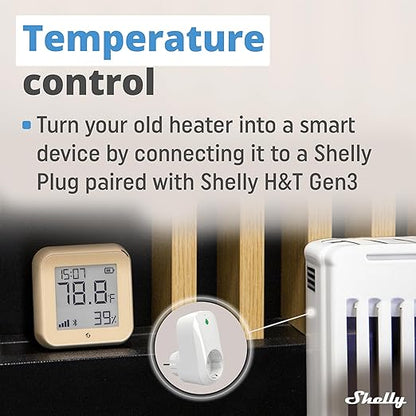 Shelly H&T Gen3 Mocha | Wi-Fi and Bluetooth Smart Temperature & Humidity Sensor - Image 2