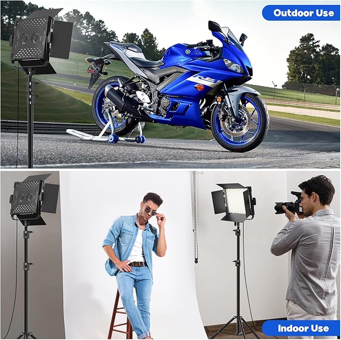 Photography Video Lighting Kit, Upgraded Bi-Color LED Video Studio Lights - Image 7