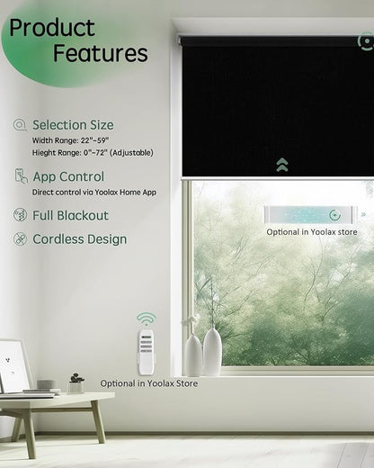 Yoolax Motorized Blinds App Control, Cordless Automatic Shades Roller Window - Image 2