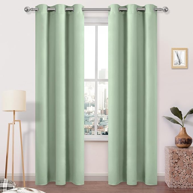 DWCN Light Green Blackout Curtains by DWCN