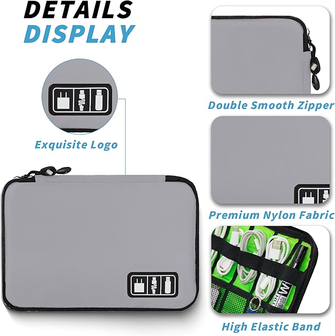 Electronics Organizer, Travel Cord Organizer Pouch, Portable Cable Organizer - Image 2