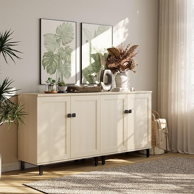 Buffet Sideboard Cabinet Farmhouse Modern 2 in 1 Storage Cabinet by FENSULN